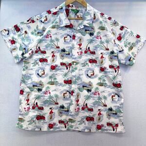 dip Hawaiian button front camp cotton surf shirt mens XXL